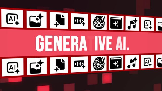 Generative AI 3D Concept With Icons And Digital Background