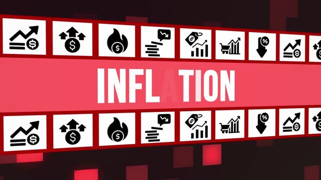 Inflation 3D Concept With Icons And Digital Background