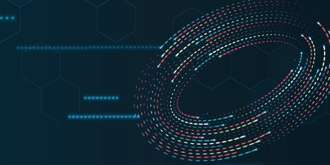 Obraz premium Abstract tech background with glowing circle