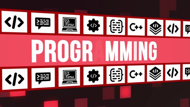 Programming 3D Concept With Icons And Digital Background