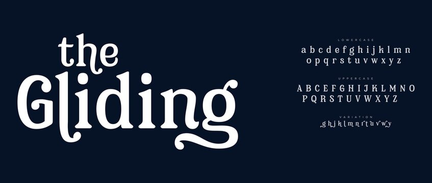 Elegant cursive gliding script font display