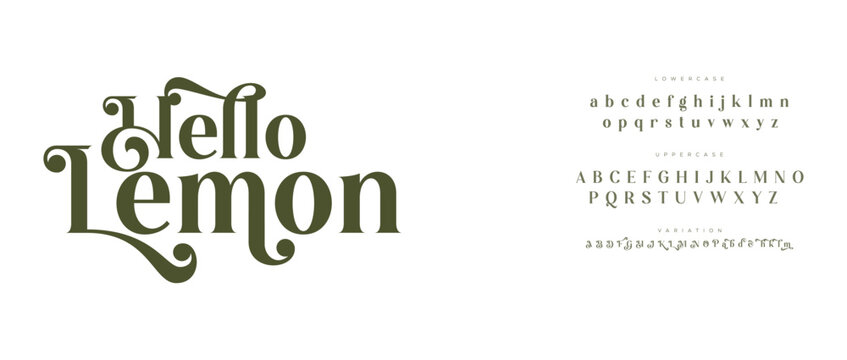 Elegant hello lemon decorative text design