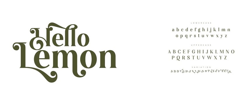 Elegant hello lemon decorative text design