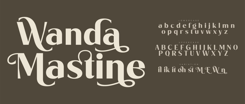 Elegant wanda mastine decorative script font display