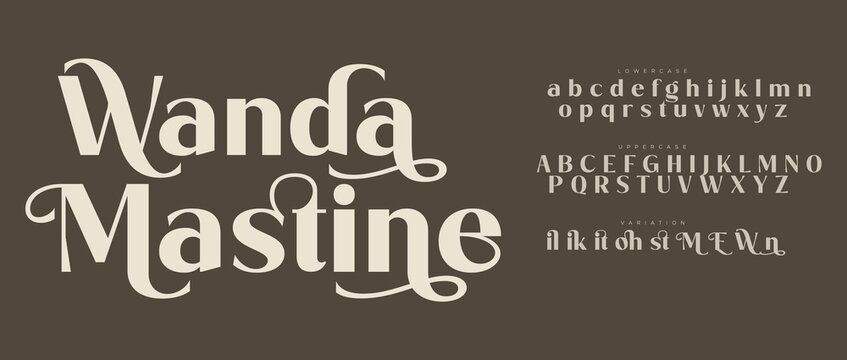 Elegant wanda mastine decorative script font display