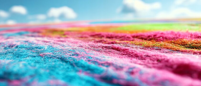 Vibrant, textured yarn in rainbow hues