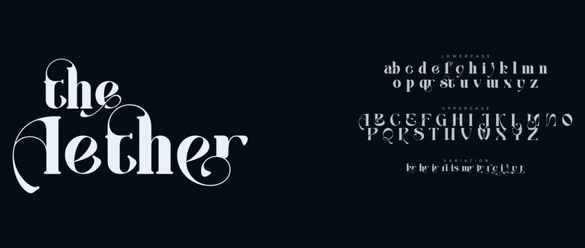 Elegant script font text for the ether