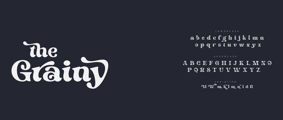 Elegant grainy display font typography with alphabet © Font