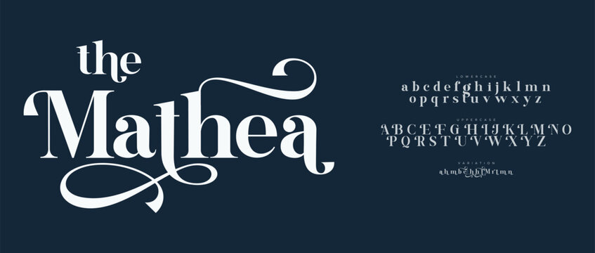 Elegant mathea script font display