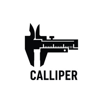 black caliper silhouette on a white background precision measuring tool graphic design high quality professional detailed modern elegant stylish clean