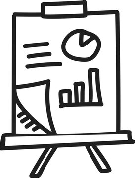 Presentation Flipchart Board with Charts Icon