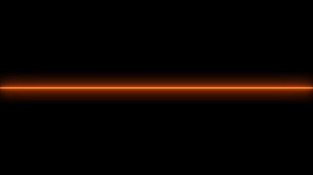 Glowing straight neon line animation on black background.