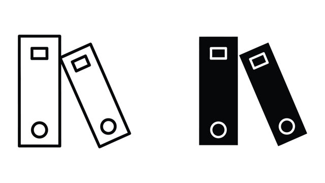 Minimalist file folder and binder icon set