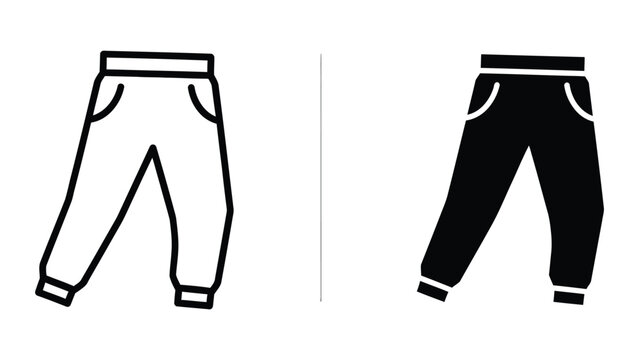 Simple black and white sweatpants illustration vector