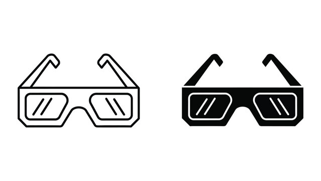 3d stylized eclipse viewing glasses pair icon