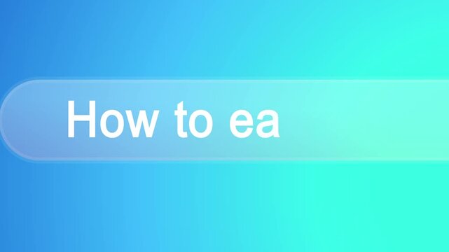 Search bar animation "How to eat healthy". Healthy lifestyle concept
