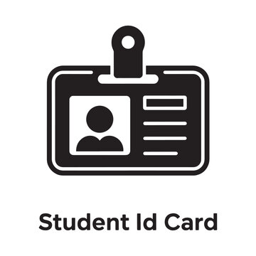 Id card icon with silhouette of a person black on white
