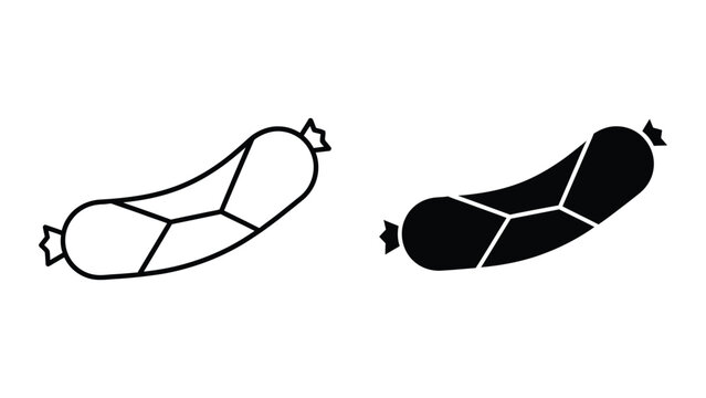 Simple black and white bending elastic band icon