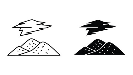 Lightning striking mountains with before and after effect © MDSAHIDUL