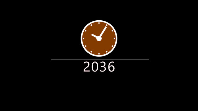 clock 2036 clock icon illustration.