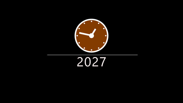 clock 2027 clock icon illustration.