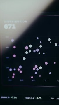 Scatter plot distribution showing data points on a grid layout