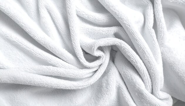 Soft white terry cloth folds with texture