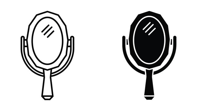 Two hand mirrors with contrasting reflections