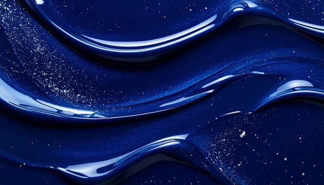 深い藍色のモダン漆テクスチャ 銀粉が輝く高級ミニマル背景素材
Modern deep midnight blue lacquer texture with silver particles luxury minimalist background