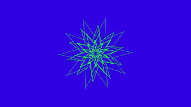 Geometric white background with star shapes. Neon star animation. Radio wave effect. Looped animation. 