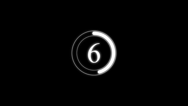 0 second countdown timer animation from 10 seconds to 0 seconds background, black,