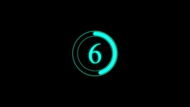 0 second countdown timer animation from 10 seconds to 0 seconds background, black,