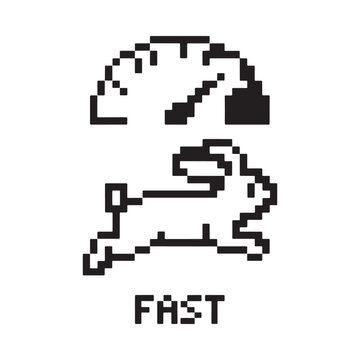 pixelated dinosaur illustration with text black and white
