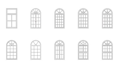 Fototapeta premium Arched window vector icons