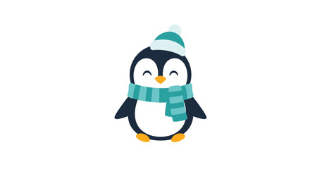 Cute Penguin Wearing Winter Clothing. © kinan