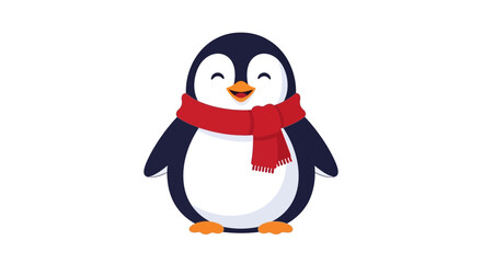 Cute Penguin Wearing Red Scarf. © kinan