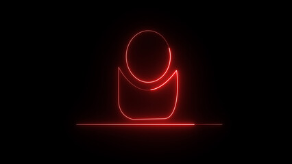 Red Neon Abstract Geometric Shape on Dark Background © Iconic Motion
