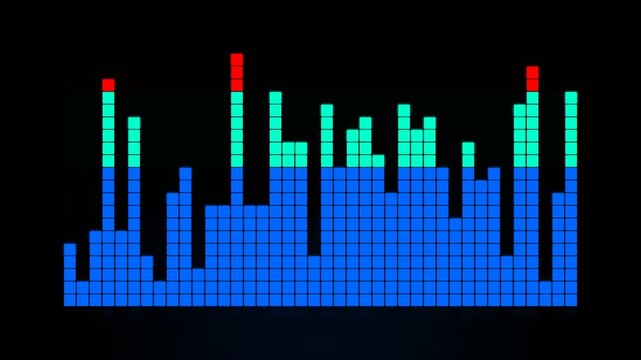 Dynamic Digital Sound Equalizer Animation Showcasing Vibrant Color Bars in Motion for Visual Auditory Experience Video