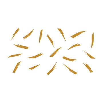 golden wheat grains scattered on white background texture