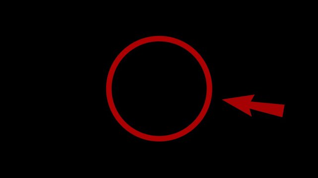 Attention Grabbing Red Arrow and Circle Highlight Overlay Animation | Alpha Channel Motion Graphic