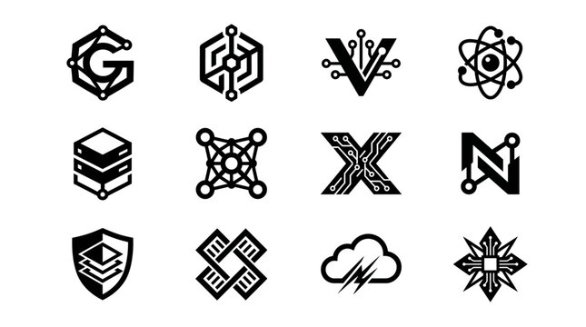 Geometric shapes and symbols icons