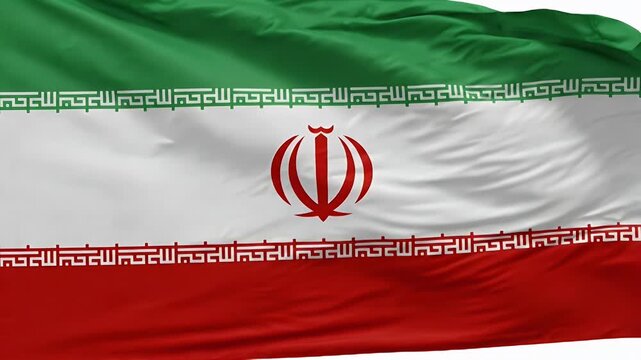This video features the national flag of Iran, showcasing its distinct horizontal stripes of green, white, and red.