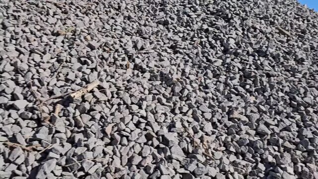 Exploring a field of gravel and rocks under the bright sun