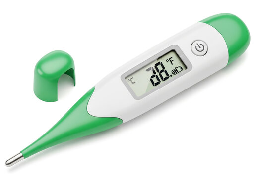 Digital thermometer showing body temperature reading