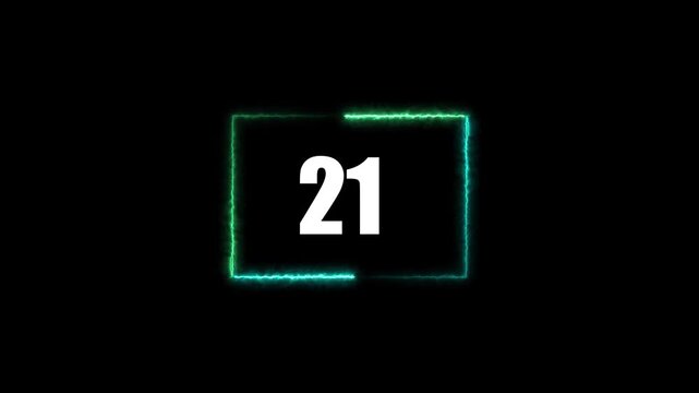 loading icon neon light rectangle frame white color Animation. 55 Download progress, interface white color Animation.