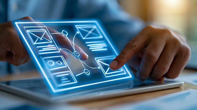 UX UI flowchart connection node graphic designer planning application process development with data prototype wireframe for web and mobile user experience. UX UI flowchart,