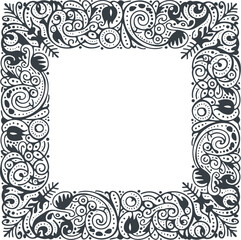 Obraz premium Ornate Decorative Square Frame with Swirls and Floral Motifs