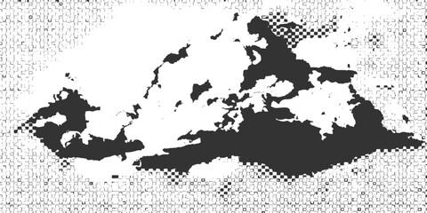 Obraz premium Black and White Grunge World Map Background with Abstract Europe Design