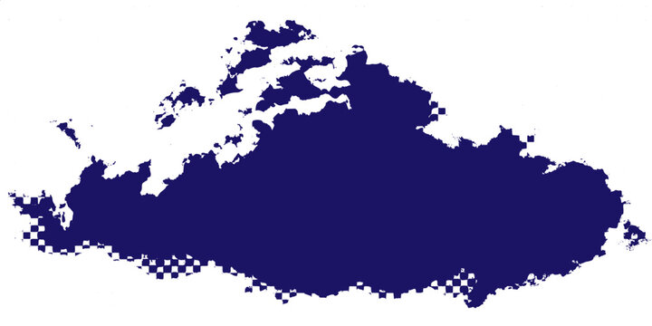 Blue vector illustration of Europe map with country borders and flags