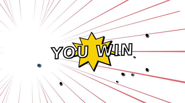 Dynamic Victory Celebration Animation with Explosive Text Effect and Radial Burst Visuals for Engaging Video Content